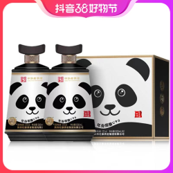 抖音超值购baishuidukang白水杜康52度浓香型年份窖酿熊猫500ml2瓶