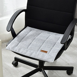 杞沐 办公室坐垫透气清凉座椅垫家用四季麻布 灰色 45x45cm