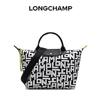 LONGCHAMP 珑骧 女包中号黑白色短柄手提单肩包 1515 412 067礼物