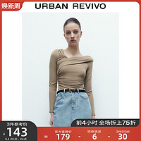 URBAN REVIVO 女装斜肩长袖T恤 UWG432011
