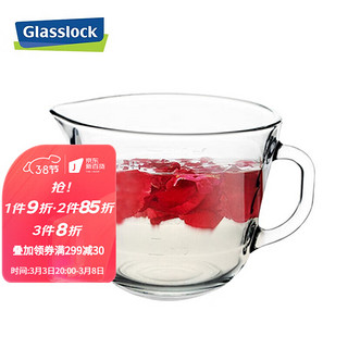 三光云彩 韩国进口耐热钢化玻璃牛奶早餐杯带刻度果汁杯可微波炉加热 500ml带刻度