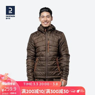 DECATHLON 迪卡侬 棉衣男加厚保暖短款仿轻羽绒外套棉袄棉服SOL棕色S-2981981