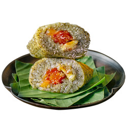 胖四娘 手工鲜肉板栗粽 120g*2只+豆沙粽 1只
