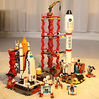 LELE BROTHER 乐乐兄弟 积木玩具男孩子拼装航空母舰航天飞机火箭