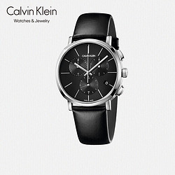 Calvin Klein 卡尔文·克莱 CK凯文克莱（Calvin Klein）Posh 铂时系列 黑色皮带圆盘男表 带日历石英表 K8Q371C1（表盘:42MM）