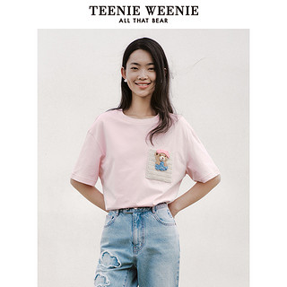 TEENIE WEENIE TeenieWeenie小熊2023春季新款圆领简约时尚基础款搭配T恤上衣女