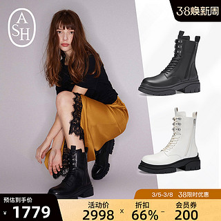 ASH 艾熙 女士10孔马丁靴 FW22-M-136992-001 黑色 39