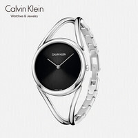 CK凯文克莱(Calvin Klein)Lady 淑女系列 黑盘手镯式表表女表 石英腕表 KBA23121(表盘:33MM)