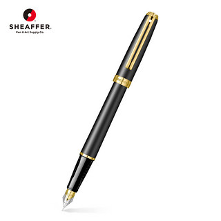 SHEAFFER 犀飞利 钢笔 序曲系列 磨砂黑金夹 F尖 单支盒装