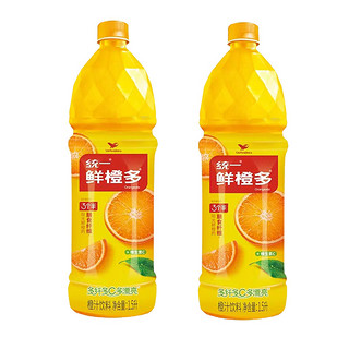 统一鲜橙多橙汁饮料1500ml*3瓶6瓶装整箱大瓶分享装1.5升橙味饮品