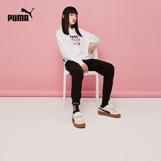 PUMA彪马官方 女子经典复古厚底休闲板鞋SUEDE PLATFORM 391902 36 米白色-黑色-01