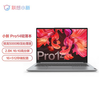 Lenovo 联想 小新 Pro14 2021款 五代锐龙版 14英寸 轻薄本 银色 (锐龙R5-5600H、核芯显卡、16GB、512GB SSD、2.8K、IPS、90Hz)