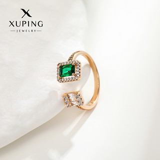 旭平复古宫廷方形开口戒指女时尚几何彩宝设计高级感ins潮食指环