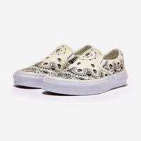 VANS范斯万斯男女款复古白骷髅印花Slip-On一脚蹬帆布板鞋休闲潮 淡黄 37