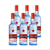 红星 二锅头酒 绵柔8纯粮 蓝瓶 53%vol 清香型白酒 750ml*6瓶 整箱装