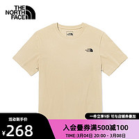 北面（The North Face）北面T恤男女情侣款户外舒爽23春季上新|7WDV 3X4/卡其色 S/165（建议拍小1码）