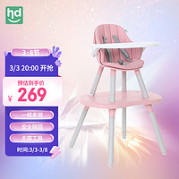 小龙哈彼 LY266-S117P 婴儿餐椅 桃粉