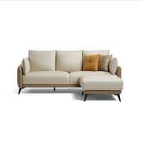 LINSY 林氏家居 BS103 拼色科技布沙发 三人+脚踏 拿铁棕