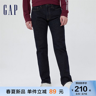 Gap 盖璞 男装直筒牛仔裤秋冬942590 时尚纯色男士纯色休闲裤