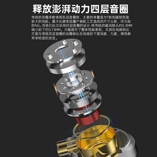 ZVX 单动圈HIFI入耳式有线耳机 电子调频高音质发烧级