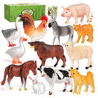 NUKied 纽奇 仿真农场动物模型12件套（礼盒装+赠图册*1）