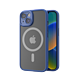 ROCK 洛克 苹果14手机壳iPhone14磁吸肤感保护套 magsafe磁吸充电壳镜头全包防摔硅胶半透不粘指纹男女款 蓝色