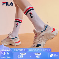 FILA斐乐女鞋SOFIA鱼刺系列2023年时尚网面透气运动鞋缓震厚底慢跑鞋