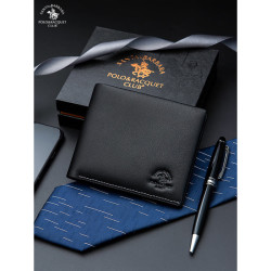 santa barbara polo 圣大保罗 polo男士钱包男短款商务头层牛皮钱夹