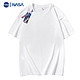 NASA MITOO纯棉t恤男夏季短袖女圆领情侣装宽松百搭纯色打底衫男 B1-45-DT3001白色 2XL