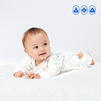 aqpa 纯棉新生婴幼儿长袖绑带哈衣秋季男女宝宝爬服连体衣
