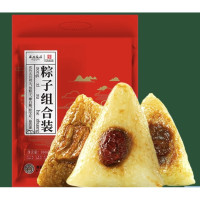 西安饭庄 鲜肉豆沙红枣粽子组合 100g*6只