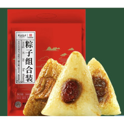 西安饭庄 鲜肉豆沙红枣粽子组合 100g*6只
