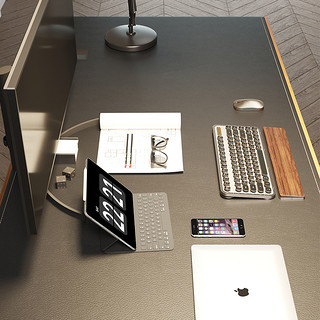 智芯 电动升降办公桌台式电脑桌站立式桌子家用老板现代简约书桌
