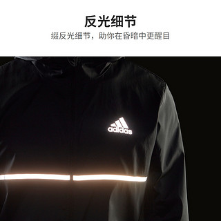 adidas 阿迪达斯 官方男装新款跑步运动连帽夹克外套H58592 黑色/深银灰 AM