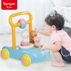 Toyroyal 皇室 玩具婴幼儿学步车婴儿助步车宝宝防侧翻学走路音乐手推玩具车 森林好朋友音乐助步车-3607