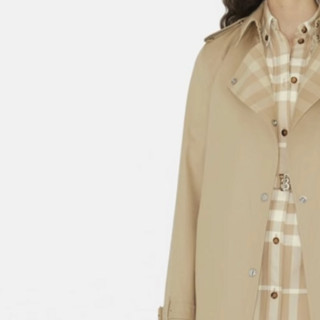 BURBERRY 博柏利 女士中长款风衣 80658021 柔黄褐色 2