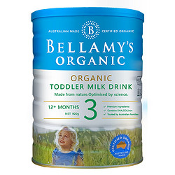BELLAMY'S 贝拉米 Organic）澳洲原装贝拉米有机婴儿配方奶粉900g 3段【含税包邮】