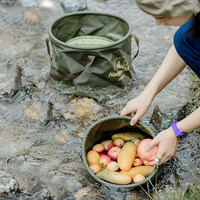 Naturehike 挪客户外便携式户外可折叠水桶旅行水盆洗脸盆洗衣袋泡脚桶 军绿色/20L