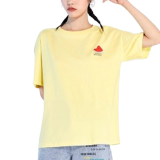 Baleno 班尼路 女士圆领短袖T恤 8721101L540 蕉黄 XL
