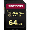Transcend 创见 S64GSDC700S MicroSD存储卡 64GB（UHS-II、C10、U3、V90）