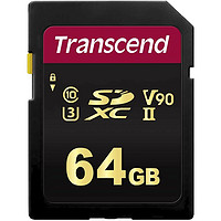 Transcend 创见 S64GSDC700S MicroSD存储卡 64GB（UHS-II、C10、U3、V90）