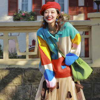 HOWL STUDIO Myriam Van Neste联名系列 女士POLO领毛衣 FW22SW3624 蓝色 M
