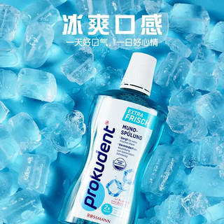 必固登洁（PROKUDENT）德国进口Prokudent孕妇儿童漱口水500mL含氟无酒精清新口气漱口水 清新口气漱口水*2