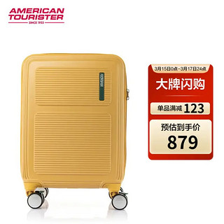 美旅 箱包美旅男女行李箱超轻密码箱子万向轮旅行箱2:8分区箱20英寸HO2黄色