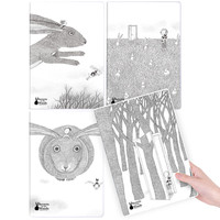 deli 得力 森林里的秘密系列 PT1696-01ZR 16K纸质笔记本 灰色 4本装