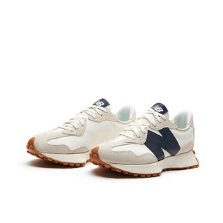 new balance NB官方女鞋327系列WS327KB复古百搭经典休闲鞋 灰色/米白/藏青 WS327KB 37(脚长23.5cm)