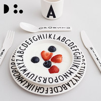 designletters树脂儿童餐具套装辅食碗餐盘网红ins风早教儿童宝宝