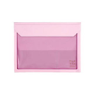 KING JIM 锦宫 FLATTY系列 5364 A5透明磁扣文件袋 粉色 单只装