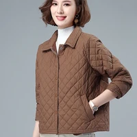 衣典零一2022冬季女装秋冬装新款时尚韩版休闲宽松中年小个子轻薄棉服女短款棉衣小棉袄冬天袄子夹棉外套 咖啡色 M