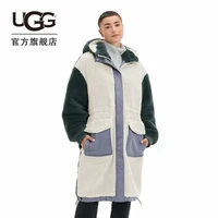 UGG 秋冬新款女士服饰中长款宽松连帽直筒大衣外套 1120638 WOML S